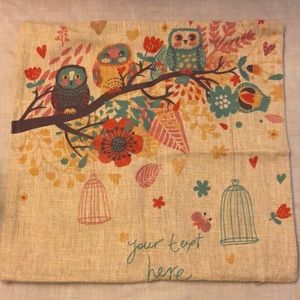 Owl throw pillow cover
